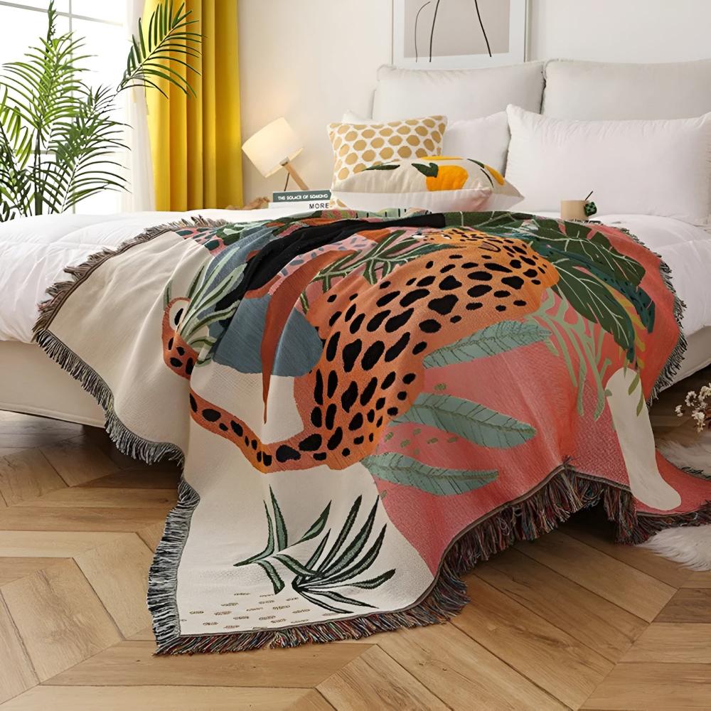 Jungle Leopard Muster Tagesdecke