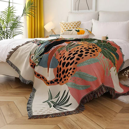 Jungle Leopard Muster Tagesdecke