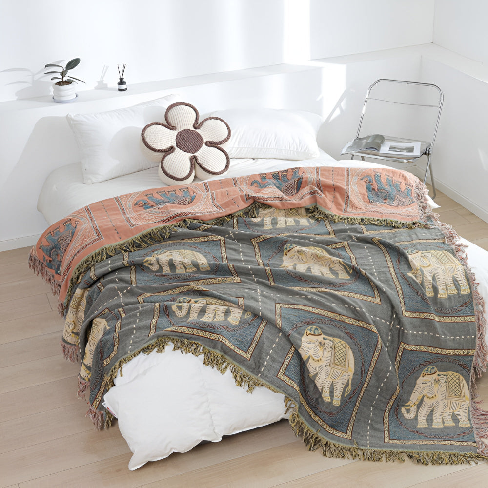 Bohemian Elefantenmuster Quastendecke