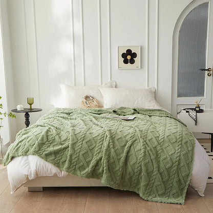 Doppelseitige Kuscheldecke aus Wolle