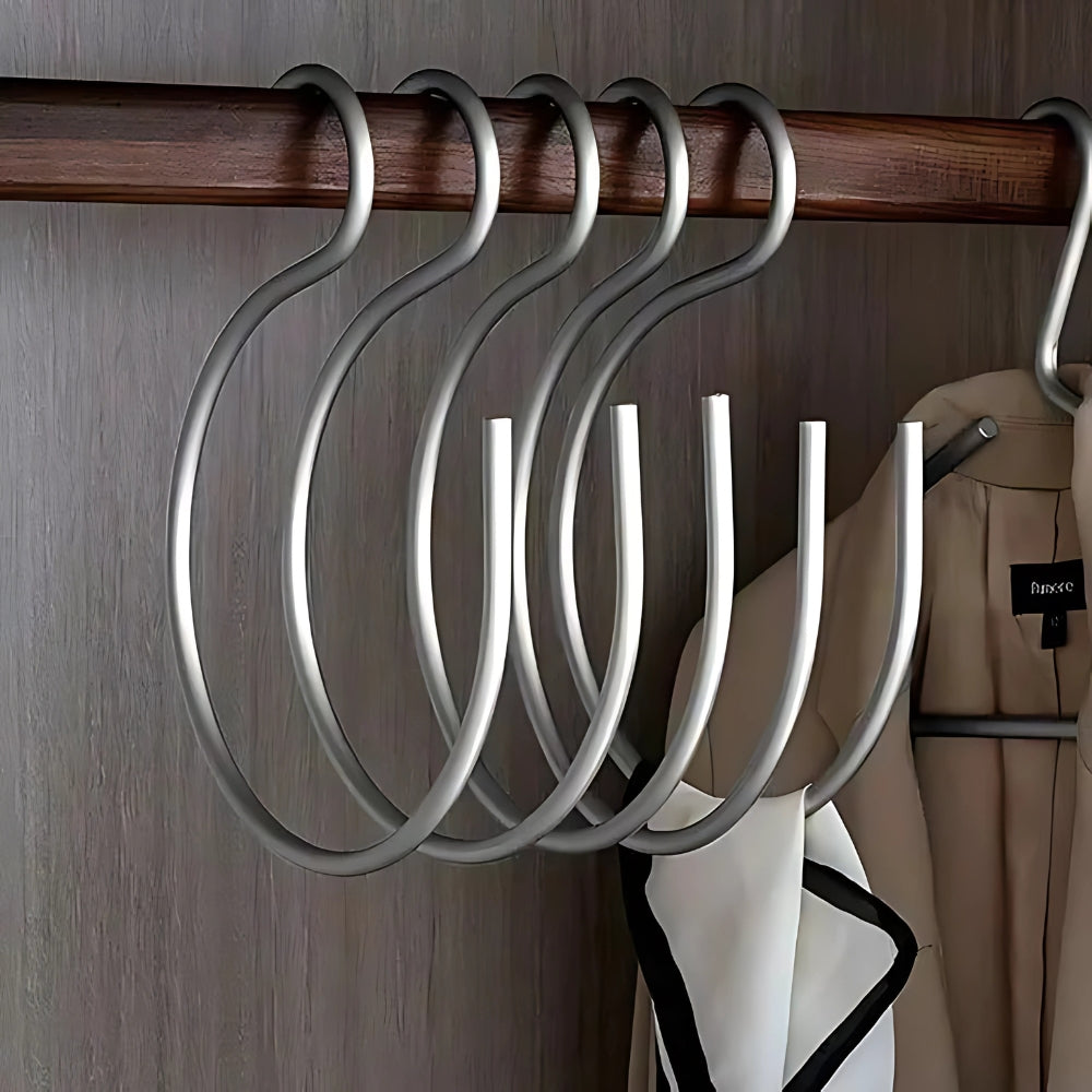 5-teilige matte S-Haken Kleiderbügel-Organizer aus langlebigem Metall für Küche und Badezimmer - Perfekt zum Aufräumen und Dekorieren