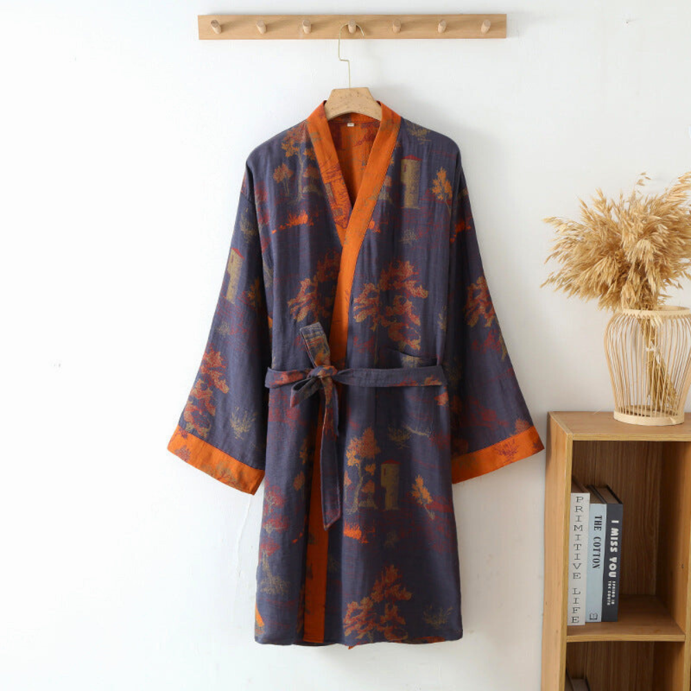 SereneCotton – Luxuriöser Baumwoll-Kimono-Bademantel mit zeitloser Eleganz