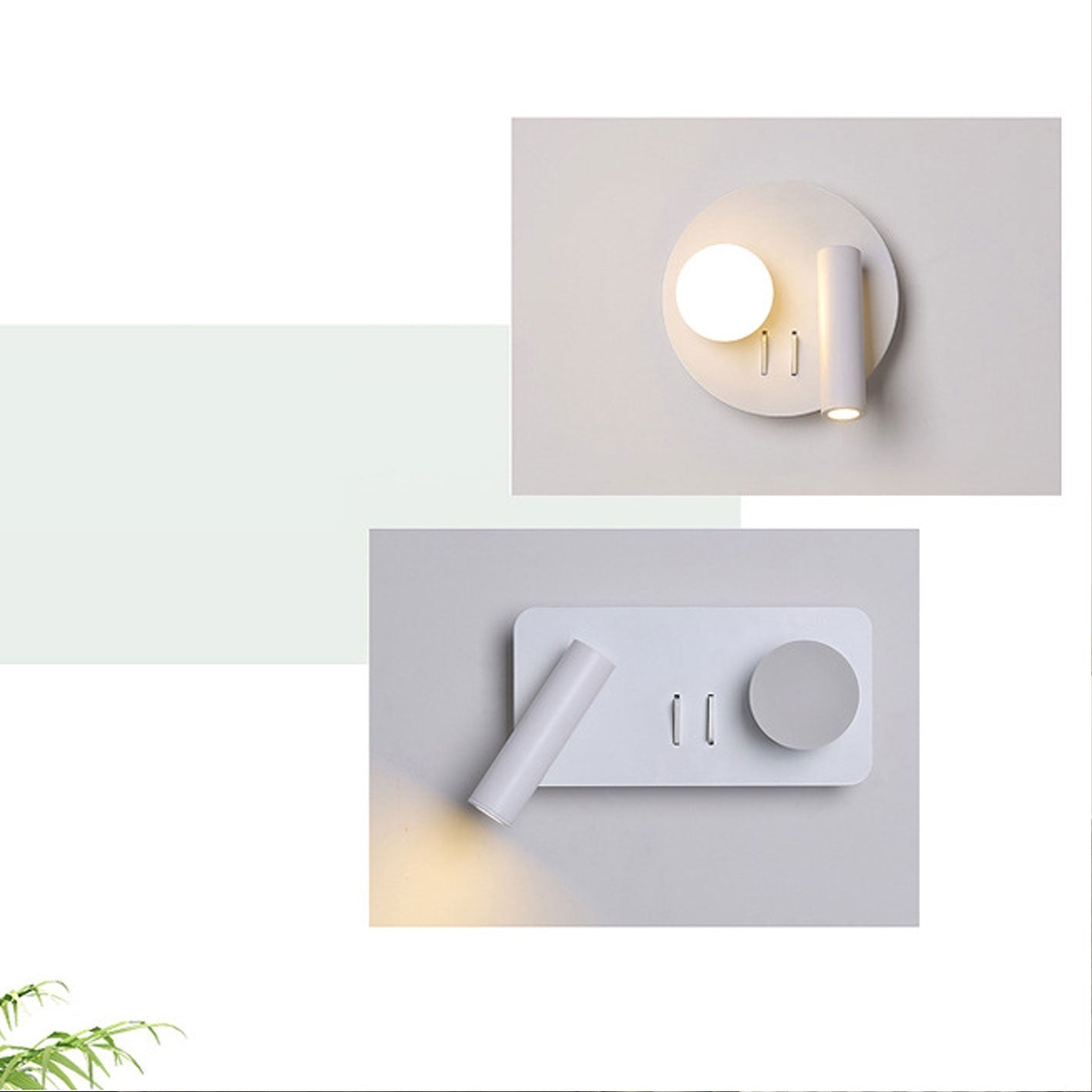 Garduru Nordic LED Wandleuchte | Rund & Eckig | Minimalistisches Design | Leselampe mit Acryl & Eisen