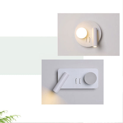 Garduru Nordic LED Wandleuchte | Rund & Eckig | Minimalistisches Design | Leselampe mit Acryl & Eisen