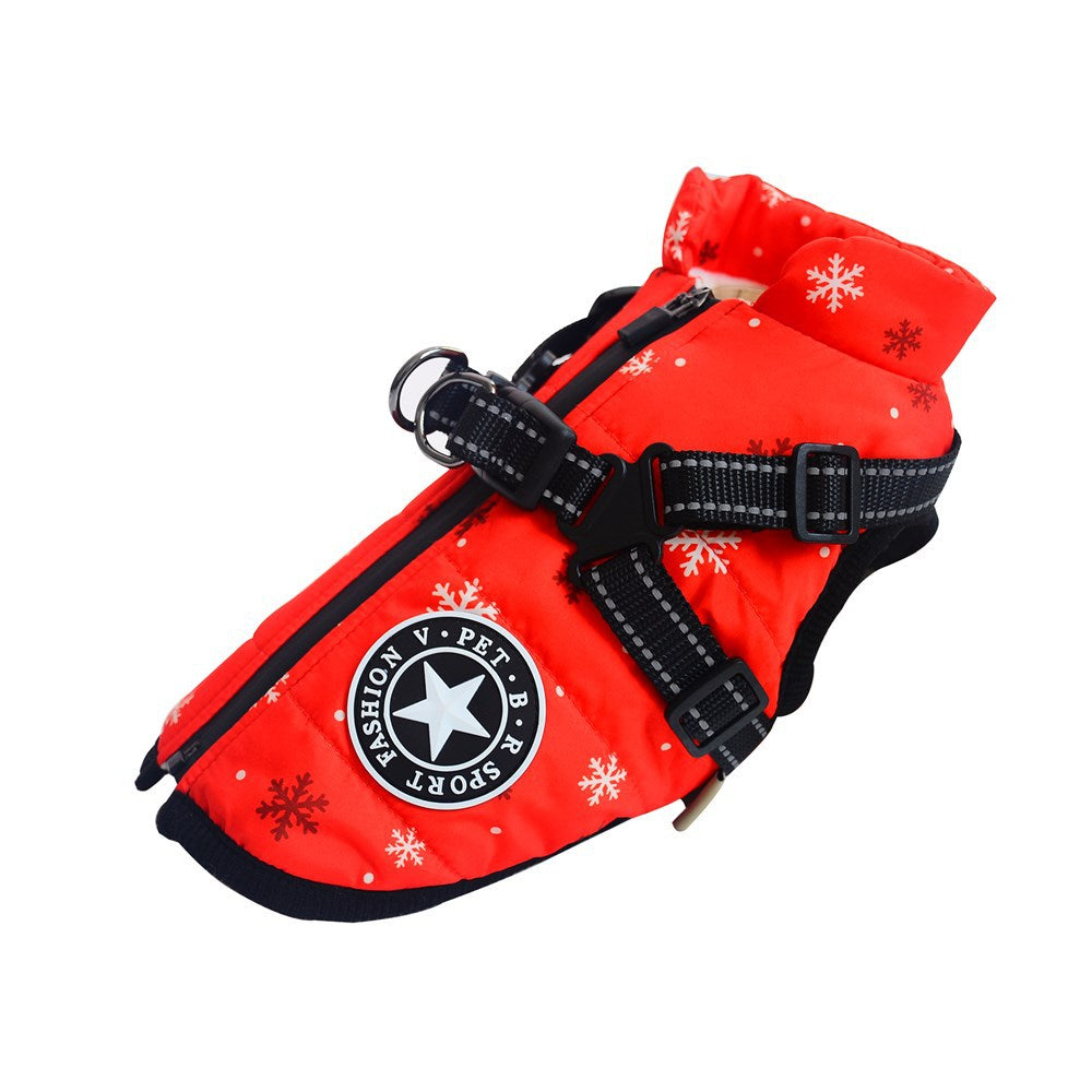 WoofGuard™ - Wasserdichte Winterjacke mit integriertem Gurtzeug