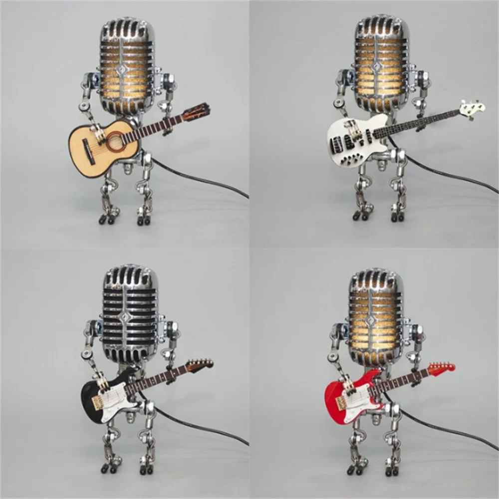 Garduru - Dimmbare Tischleuchte als Roboter mit Gitarre für Stilvolle Beleuchtung