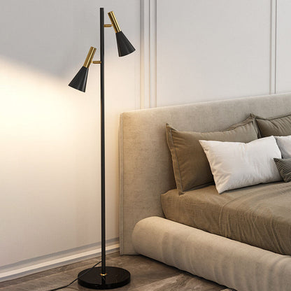 Garduru Nordic Design Stehlampe | Minimalistische Drehbare 2-Licht Lampe | Modernes Stehleuchten-Design