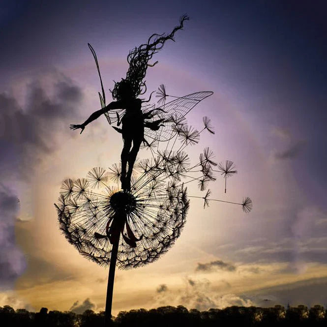 Spinning Fairy Garden Dekor – Verspielt Metall Ornament für Außenzauber