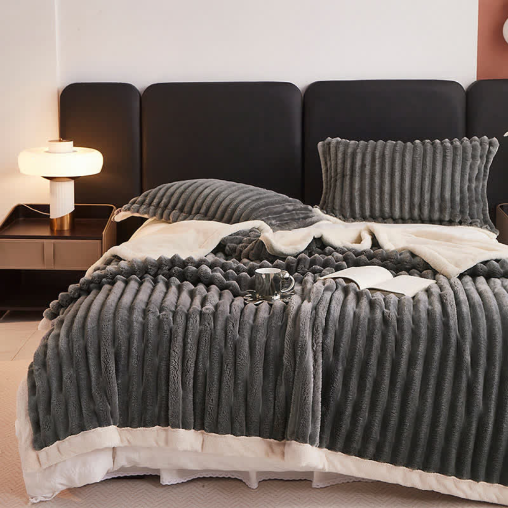 Kuschelige Kunstfell Fleece Decke