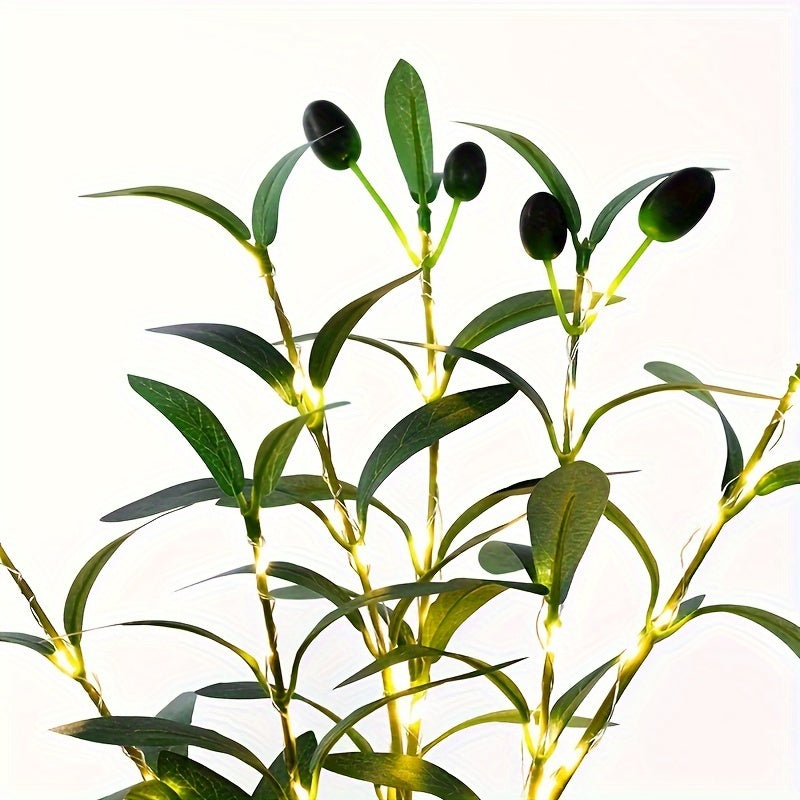 Beleuchteter Olivenbaum LED-Lampe – Modernes Dekor für festliche Anlässe, Hochzeiten, Geburtstagsfeiern und Partystimmung, ideal für Esstisch, Schrank oder Café-Dekor