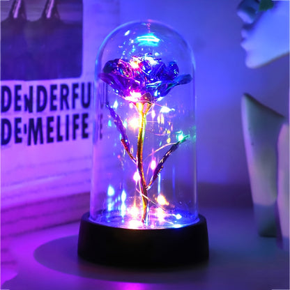 Garduru - Romantische Rosenblüten Lampe mit Lila Blume für Deko & Geschenk