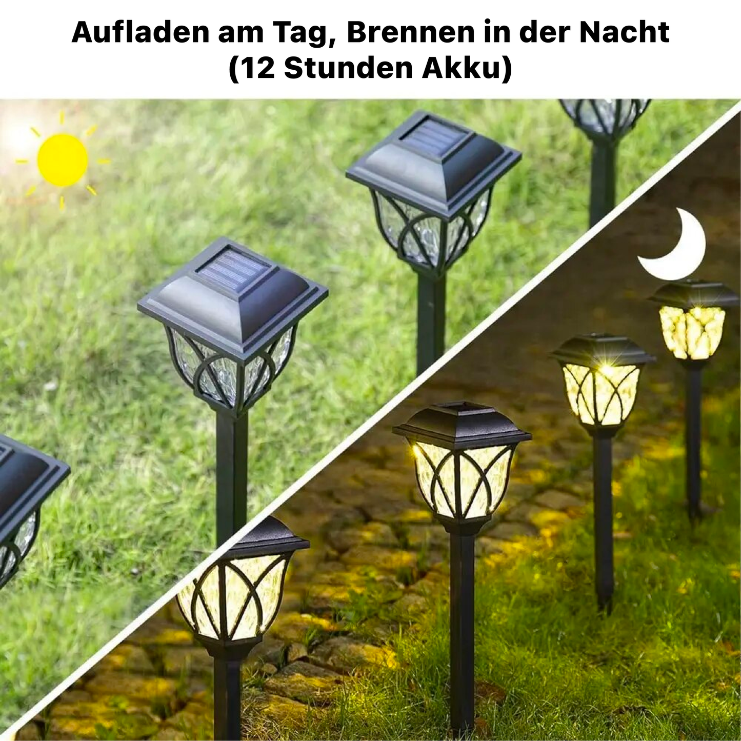 Garduru Solarbetriebene Gartenlampe | LED Beleuchtung | Wasserdicht | Energieeffizient