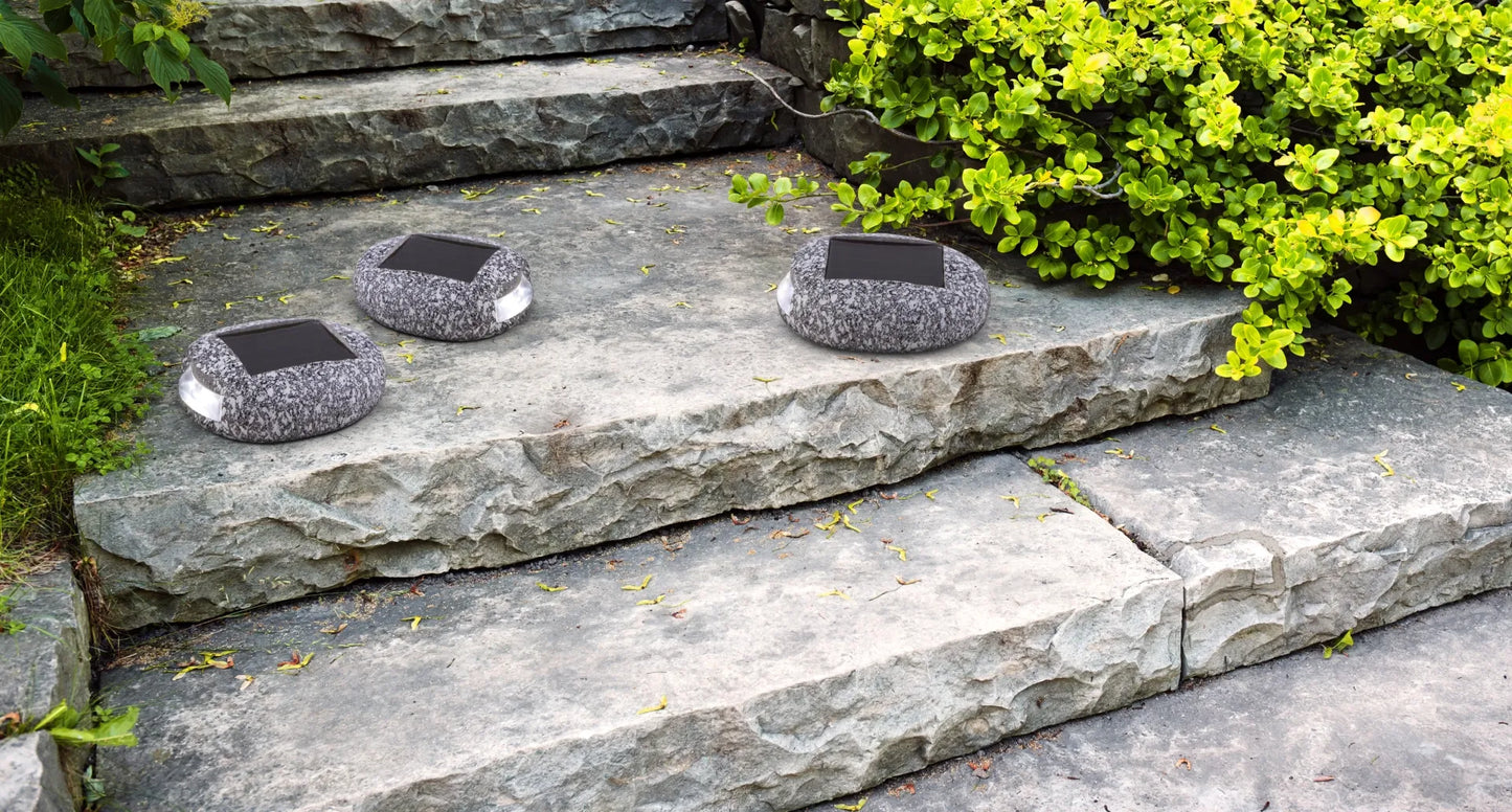 Solar LED Steinleuchte für Garten und Wege – Wetterfeste Wegbeleuchtung im Naturstein-Design