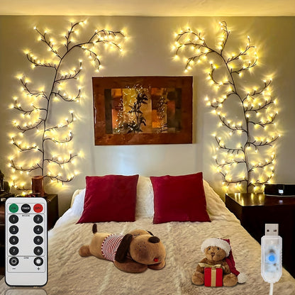 Weihnachtsrankenbaumlampe - 72/96 LED, 8 Beleuchtungsmodi, USB-Stecker, 4,7/6 Fuß