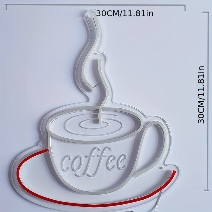 LED-Neon Kaffeetassen-Wandlicht