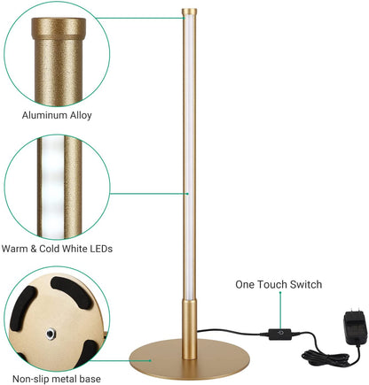 Garduru Minimalistische LED-Tischlampe - 3 Farbmodi, Touch-Steuerung, energieeffizient