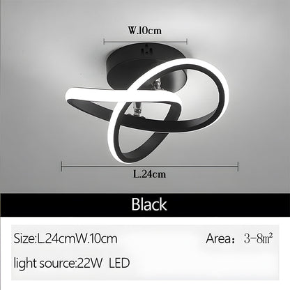 Deckenleuchte mit LED schwarzem Metallrahmen