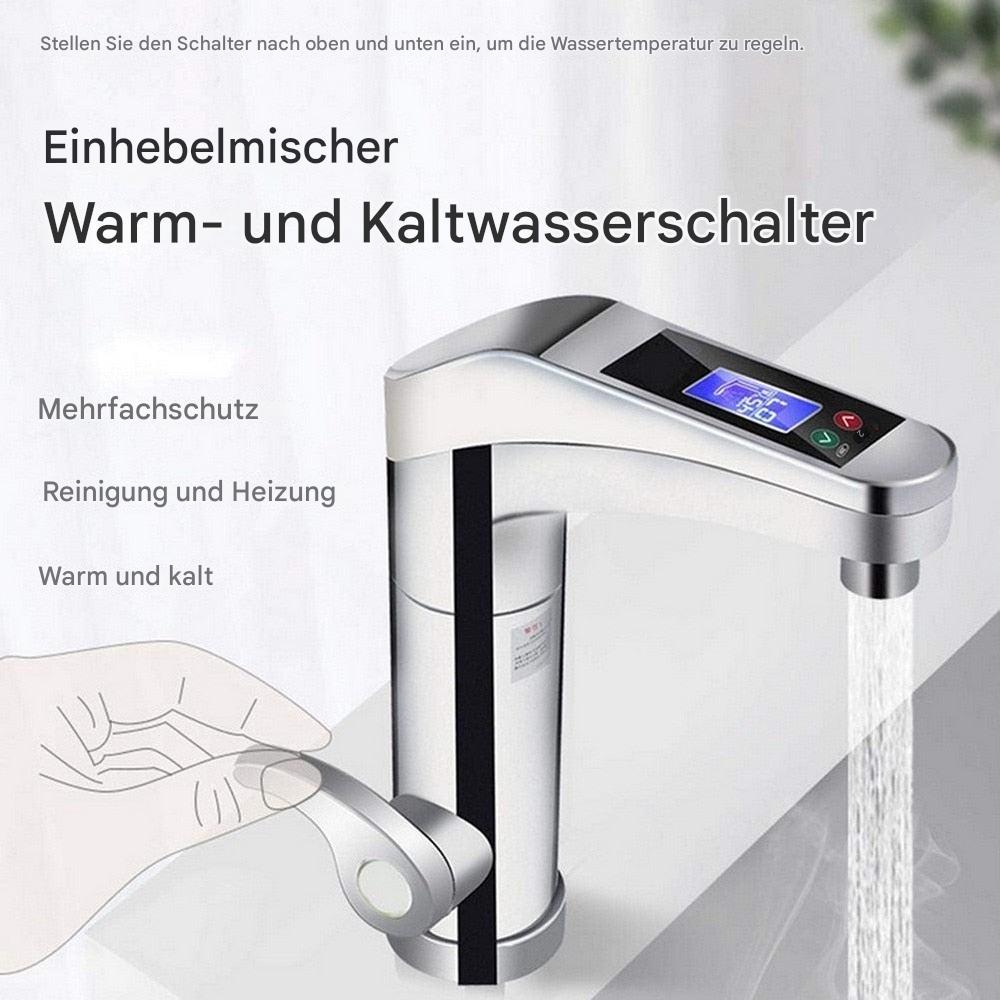 Elektrischer Wasserhahn mit Durchlauferhitzer und LED-Temperaturanzeige