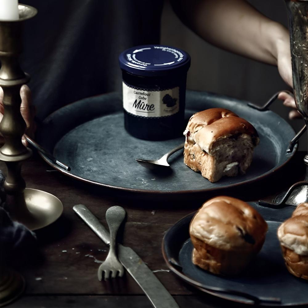 Retro Runde Metall Abendessen Serviertabletts