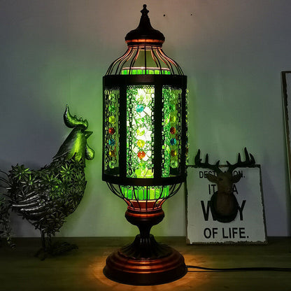 Garduru Vintage Türkische Tischlampe | Buntglas-Laterne | 1-flammig | Orientalisches Design