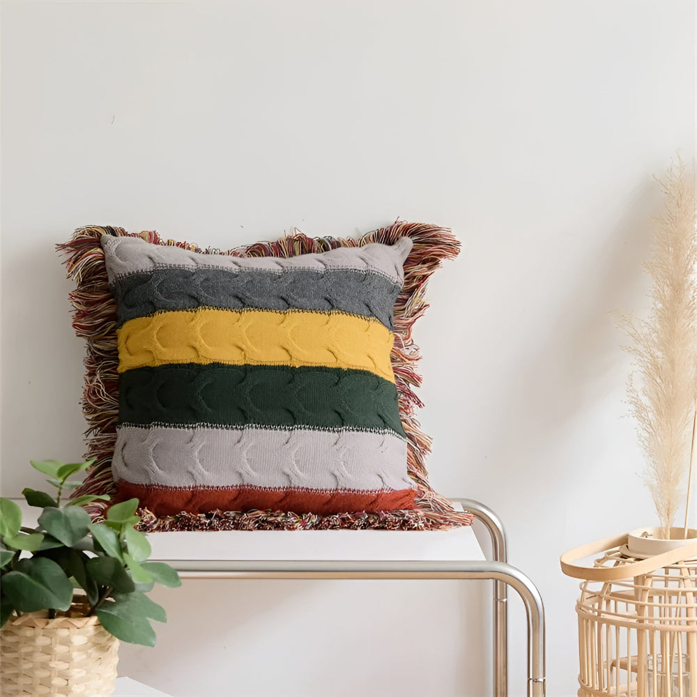 Bunte Strahlung Strickkissen