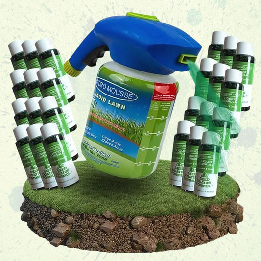 Liquid Lawn Hydro Mousse Spray Auf Grassamen
