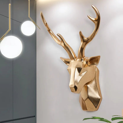 3D Gold Reh Kopf Wand Kunst für eine Luxuriöse Atmosphäre