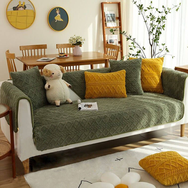 Baumwollgepolsterte Ecksofaüberzüge, Möbelprotektor Rutschfeste Sofaüberzüge