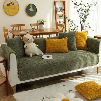 Baumwollgepolsterte Ecksofaüberzüge, Möbelprotektor Rutschfeste Sofaüberzüge