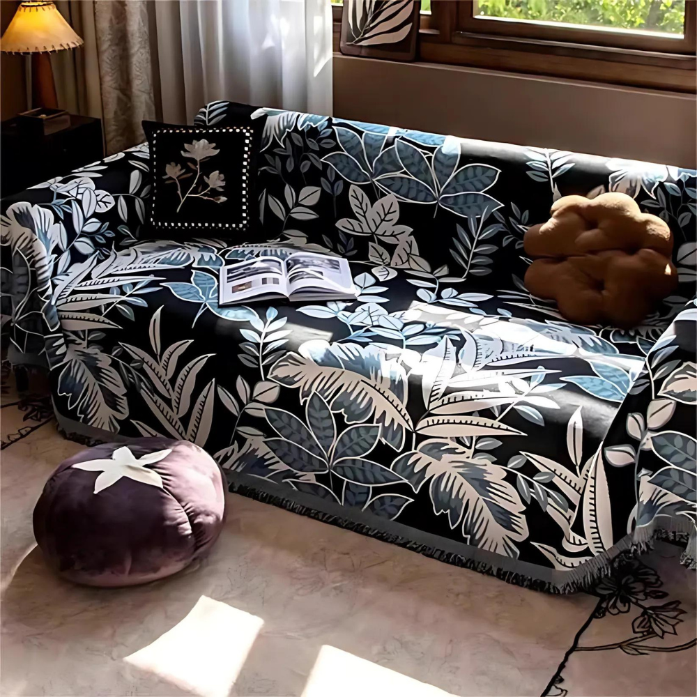 Vintage Regenwald Chenille Quasten Sofabezug