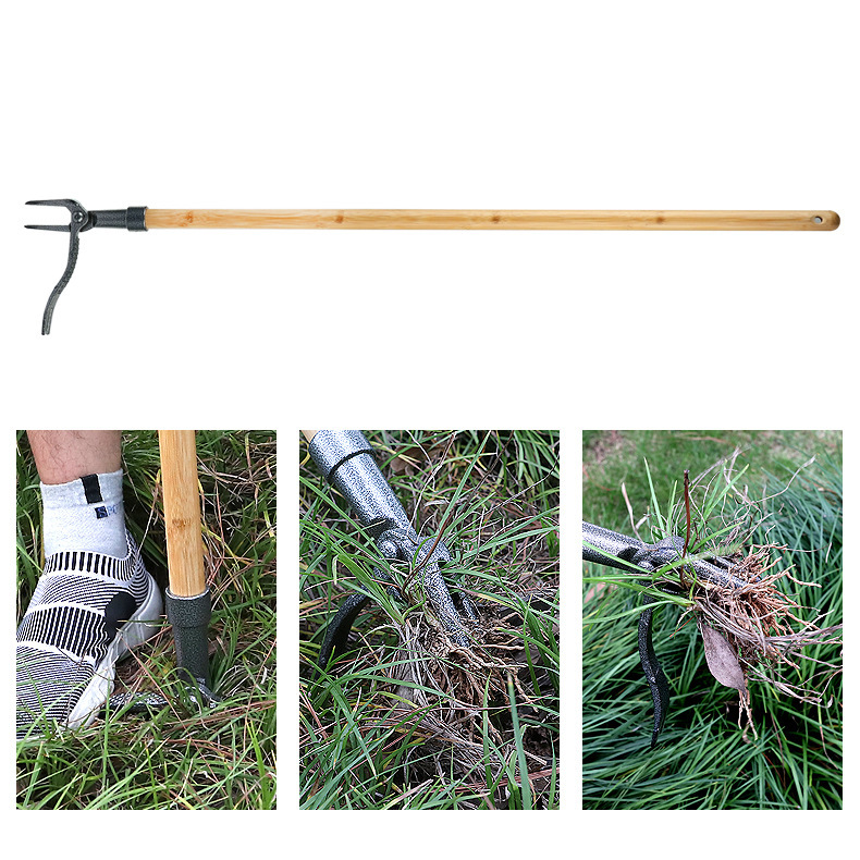 Unkrautzieher mit 4-Krallen-Kopf – Effektives Gartenwerkzeug aus Eisen zur Wurzelentfernung