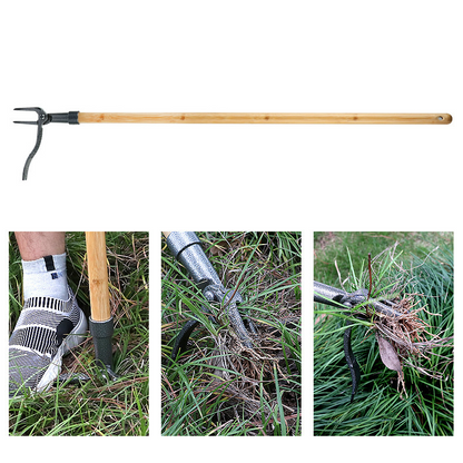 Unkrautzieher mit 4-Krallen-Kopf – Effektives Gartenwerkzeug aus Eisen zur Wurzelentfernung