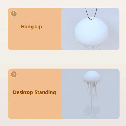LED-Qualle Lampe – Einstellbare Entspannungsbeleuchtung, modernes Design, wiederaufladbar mit Touch-Steuerung