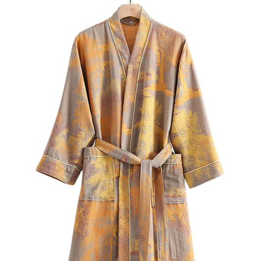 Weicher Kimono-Stil Baumwollbademantel