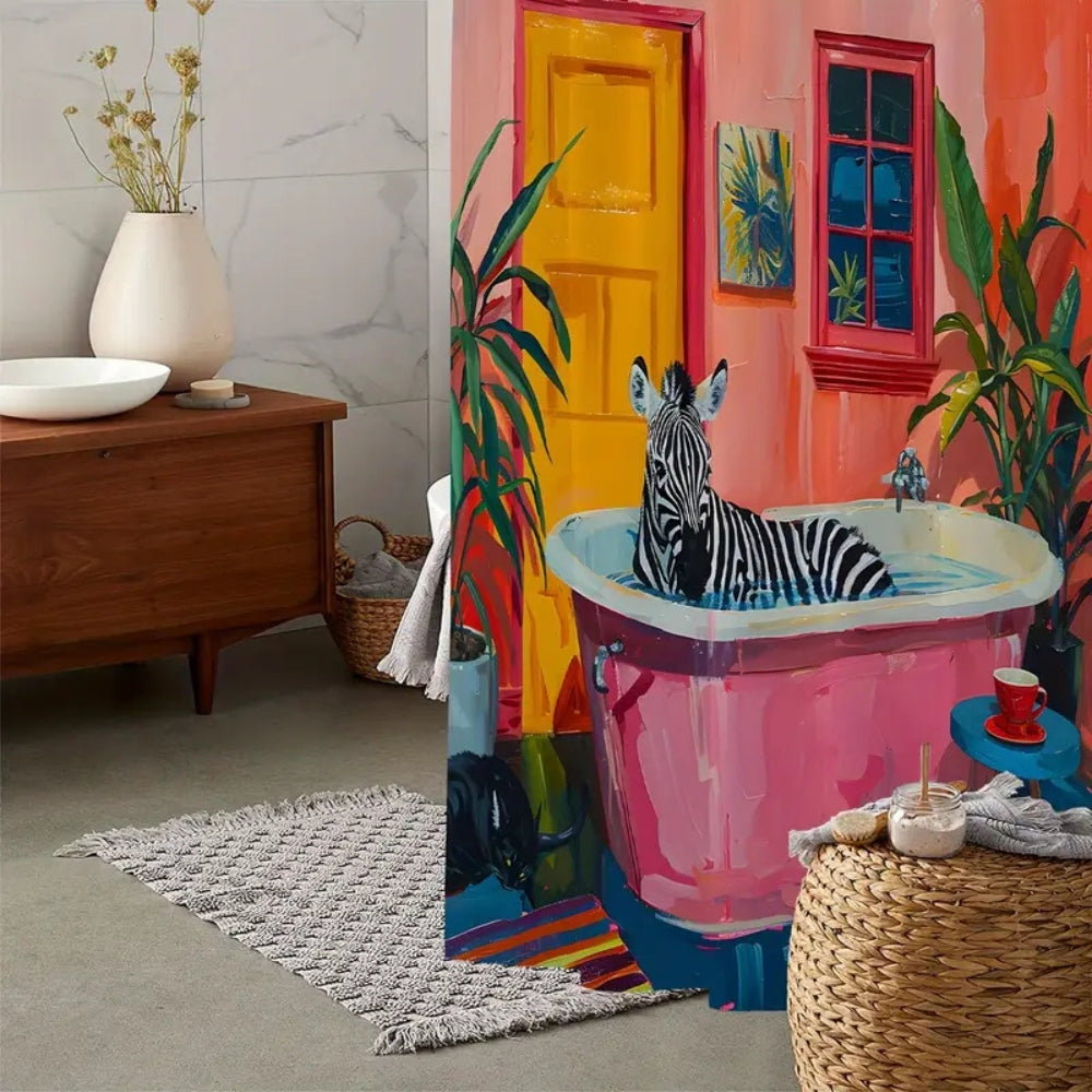 Verspielter Pink Zebra Vorhang