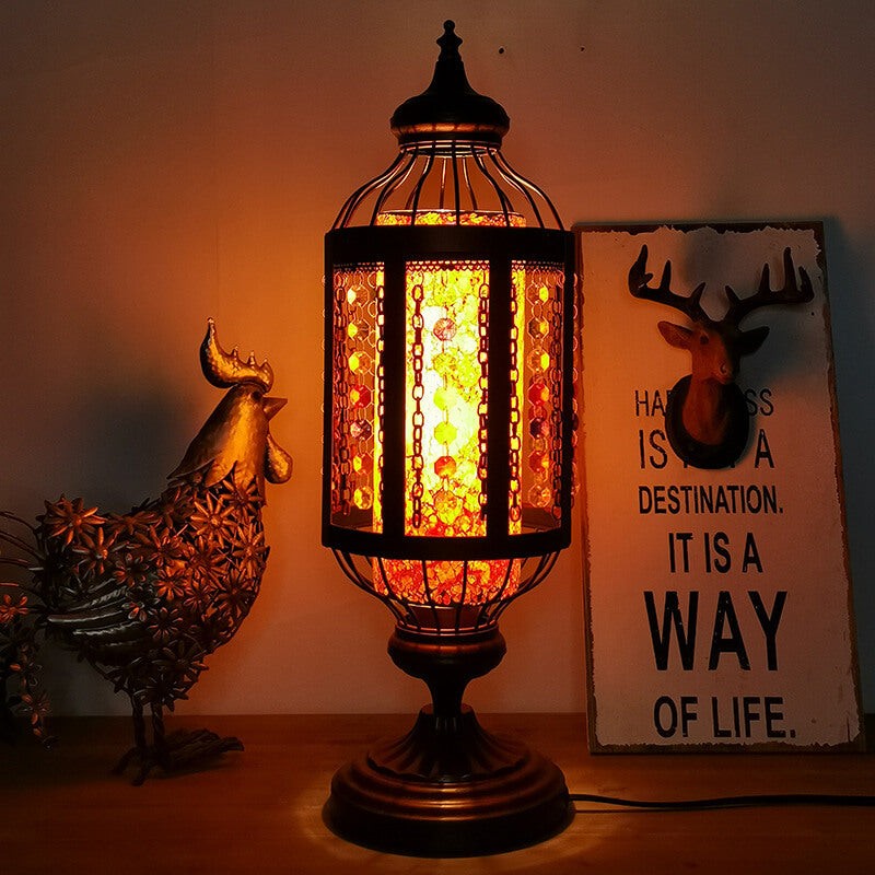 Garduru Vintage Türkische Tischlampe | Buntglas-Laterne | 1-flammig | Orientalisches Design