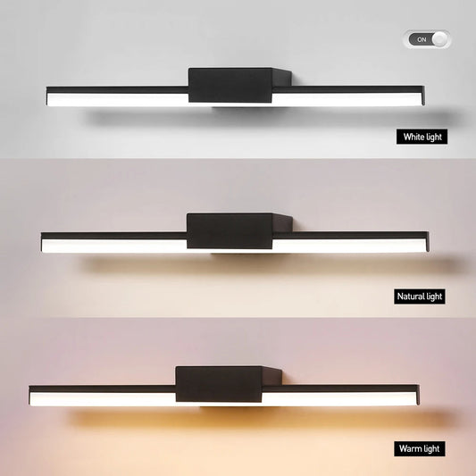LED Badezimmer Wandlampe Aluminium Spiegel Lampe Schwarz Weiß Schminklampen