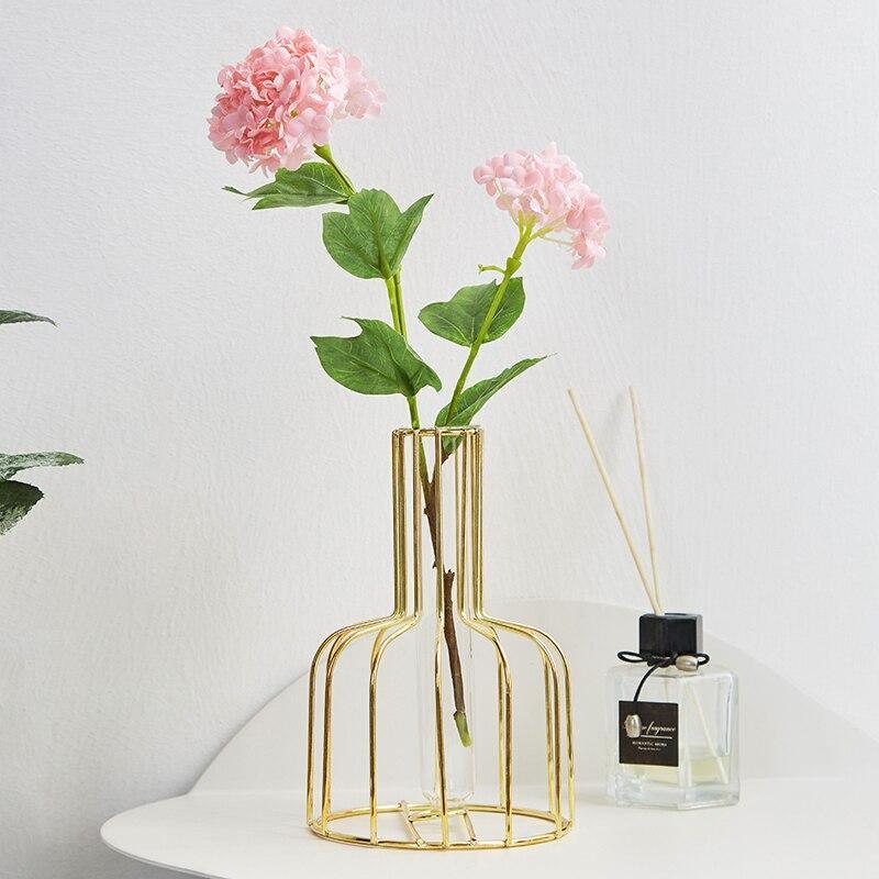 Garduru Testrohr-Vase mit Metallständer | Modernes Design | Minimalistische Dekoration für Zuhause & Büro