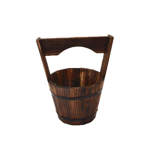 Holz-Blumentopf im Fassdesign für Garten und Terrasse