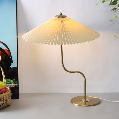 Garduru Retro Tischlampe Schirm Design | Faltenschirm | Dekorative Lampe | Stimmungslicht für Zuhause