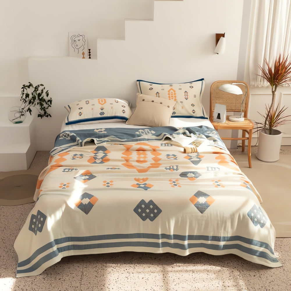 Chevron-Design Vier-Layer Baumwolle Decke
