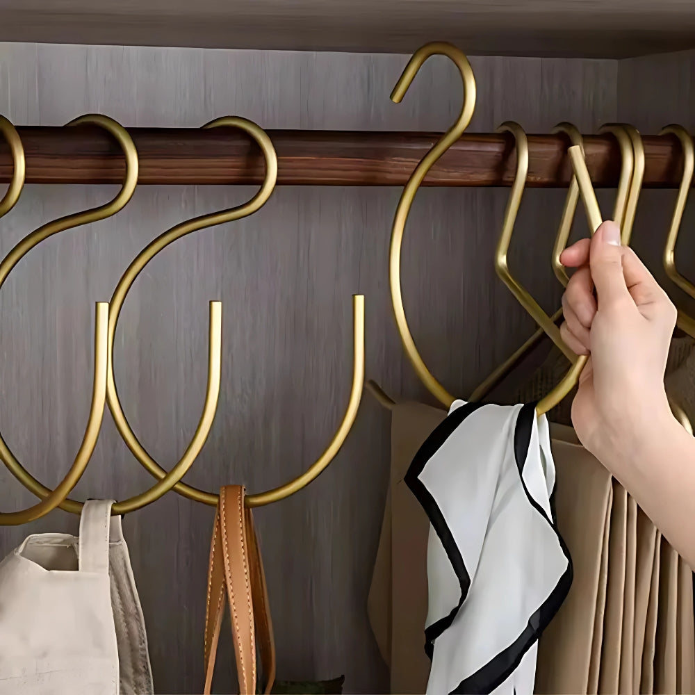 5-teilige matte S-Haken Kleiderbügel-Organizer aus langlebigem Metall für Küche und Badezimmer - Perfekt zum Aufräumen und Dekorieren