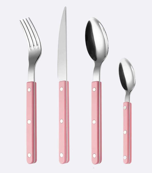 24-tlg. Set Pink Europäisch inspiriertes Besteckset 18/10 Edelstahl