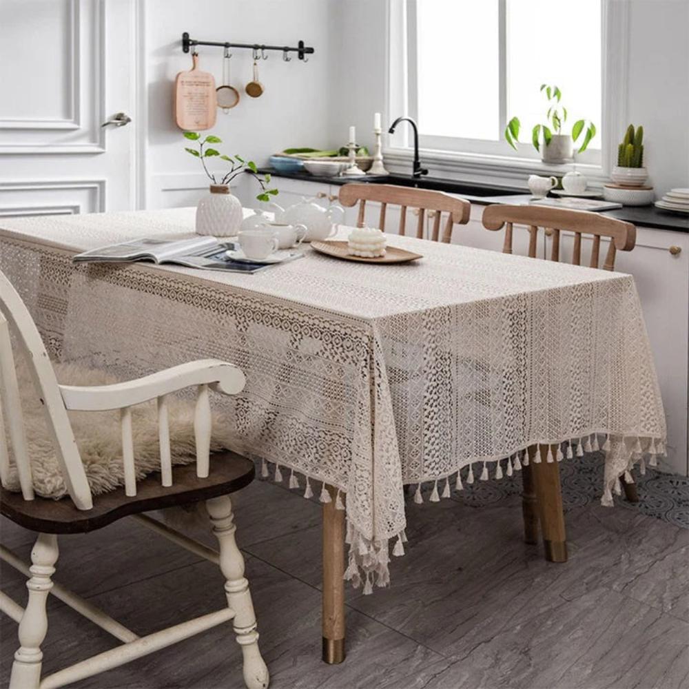 Vintage Spitze Hohle Häkel-Tischdecke