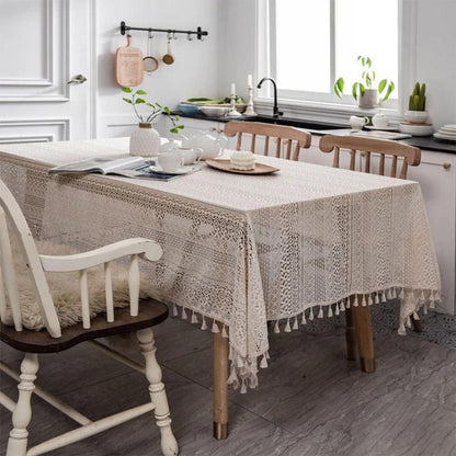 Vintage Spitze Hohle Häkel-Tischdecke