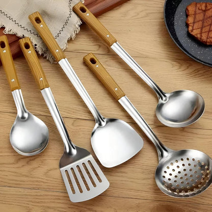 Chefévo – Luxuriöses Küchen-Set aus Edelstahl mit Holzgriff