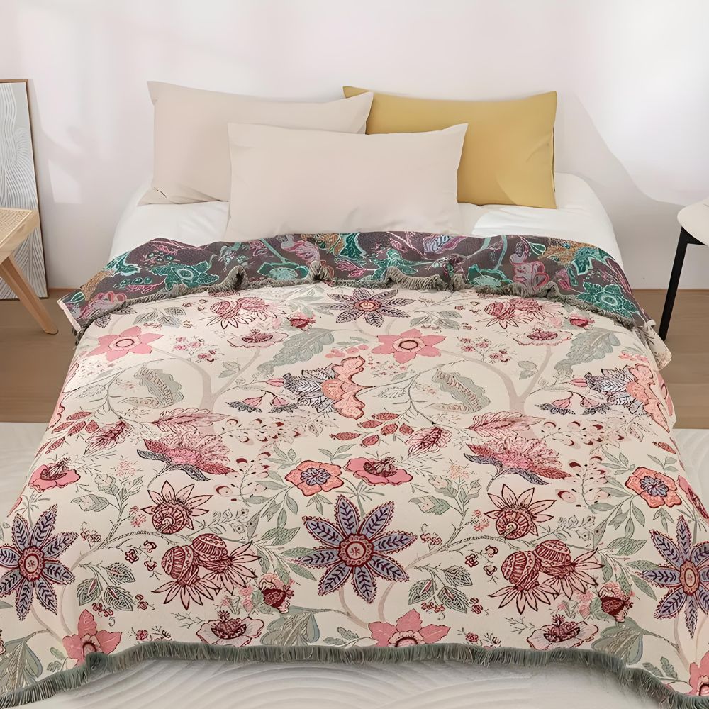 Blossom Weave Flora Quaste Decke