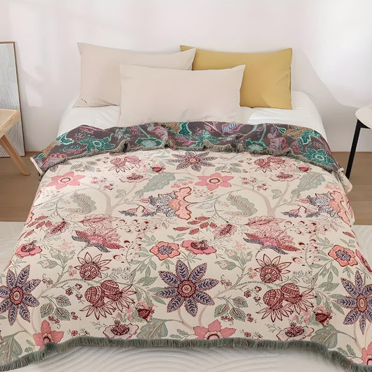 Blossom Weave Flora Quaste Decke