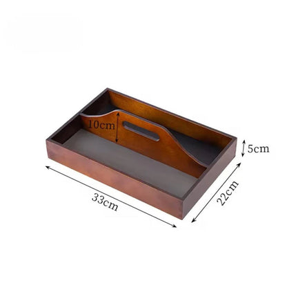 Zeitloser Vintage Holz-Organizer-Tablett