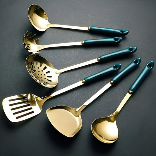 Goldenes Edelstahl Besteckset